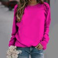 thumbnail image 1 of zanvin Mode d'Automne pour Femmes, Chandails pour Femmes à Col Rond Décontractés à Manches Longues, Chandails à Enfiler, Hauts, T-Shirt de Base d'Automne, 1 of 5