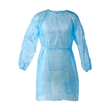 Personal Touch Universal Size Blue Dispsosable Isolation Gowns Pack of 10
