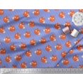 thumbnail image 2 of Soimoi Blue polyester Crepe Fabric Fox Stripe Decor Fabric Printed Yard 52 Inch Wide, 2 of 3