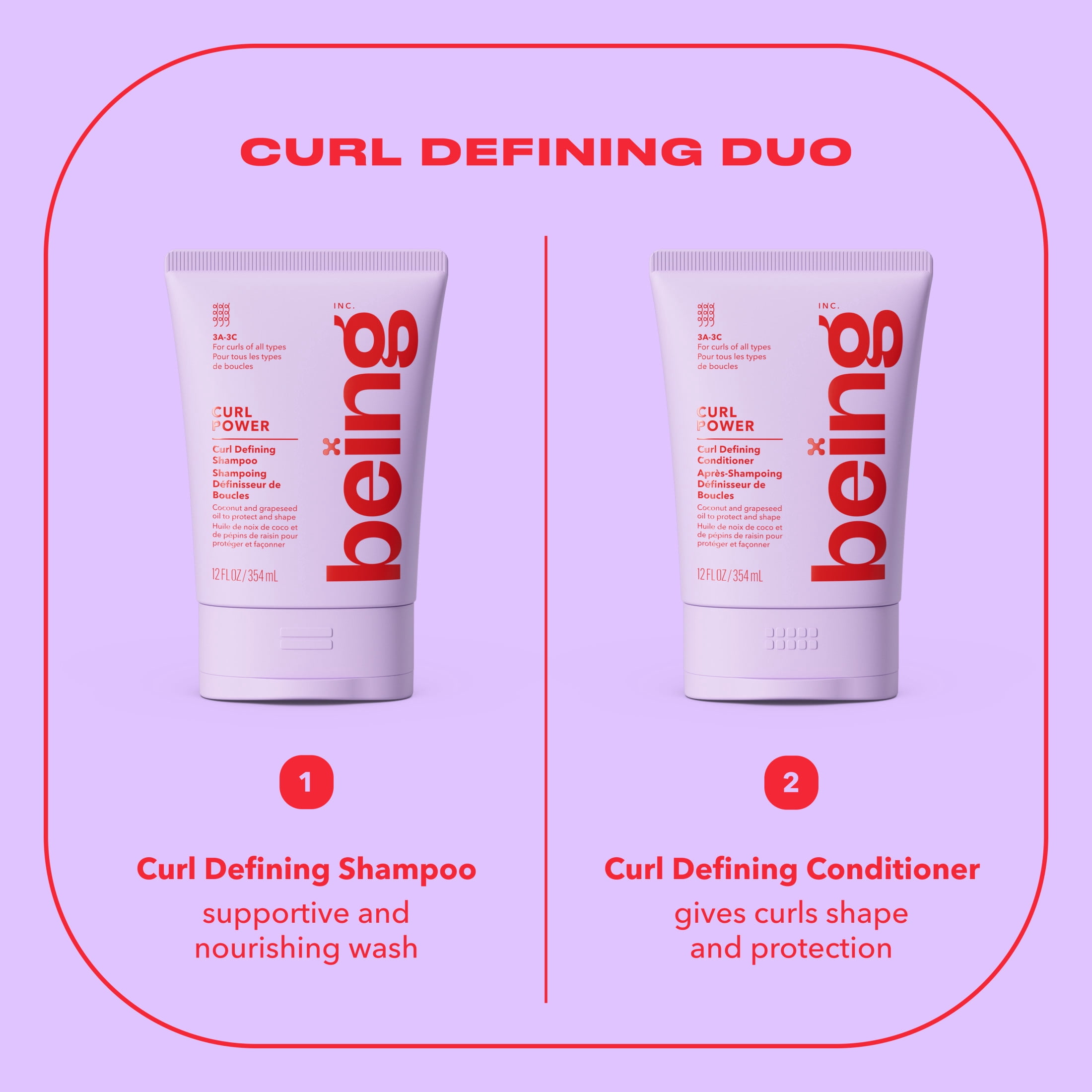 being CURL POWER après-Shampooing Définisseur de Boucles à l'Huile de Noix de Coco et de Pépins de Raisin