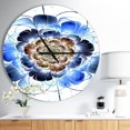 thumbnail image 2 of DesignArt Dark Blue Fractal Flower Large Wall Clock, 2 of 2