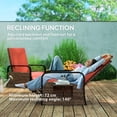 thumbnail image 4 of Outsunny Wicker Outdoor Recliner Chair, Lounge Chair with Side Tray, Red, 4 of 10