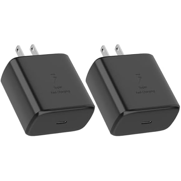 Samsung 45W USB C Charger Super Fast Charging Block Type C Wall Charger Super Fast Charging 2.0 for Galaxy S25/S25 Ultra/S25+/S24/S24 Ultra/S24+/S23/S23 Ultra/S23+/S22/Note10/S21/Z Fold/-2 Pack