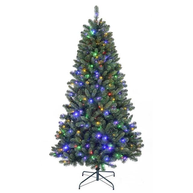 Holiday Time 7' Pre-Lit Braxton Fir Christmas Tree-Green