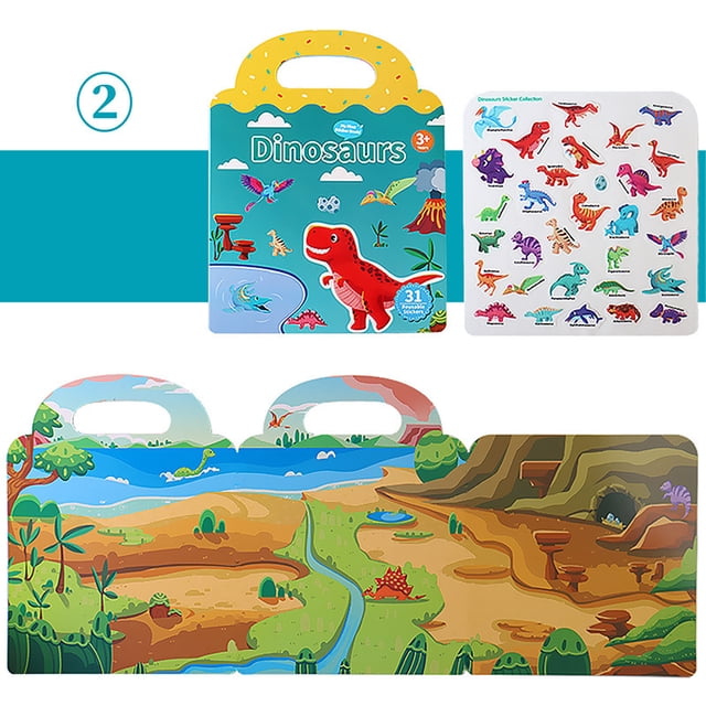 Meitianfacai Reusable Sticker Book Children's Stickers Activity Books Children's Guide Stickers Kids Learning Educational Toy Sticker
