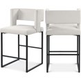 thumbnail image 1 of Meridian Furniture Caleb Cream Velvet Counter Stool (Set of 2), 1 of 9