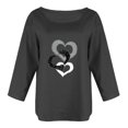thumbnail image 4 of CEHVOM T-shirt à Manches Longues pour Femme, Col Rond, Imprimé, Ample, Décontracté, Mode, Automne, 4 of 5