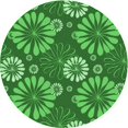 thumbnail image 1 of Ahgly Company Tapis Rond Lavable en Machine Intérieur Transitionnel Vert, 5 Pieds Rond, 1 of 7