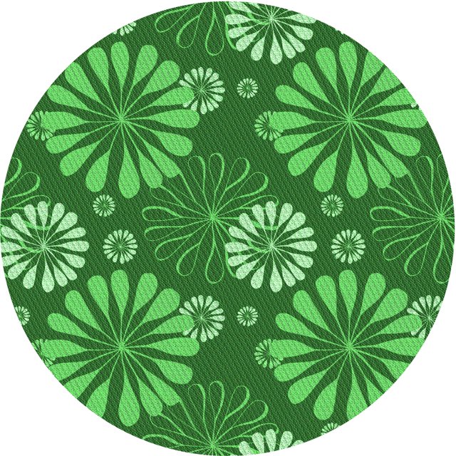 Ahgly Company Tapis Rond Lavable en Machine Intérieur Transitionnel Vert, 5 Pieds Rond