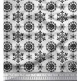 thumbnail image 1 of Soimoi Velvet Fabric Snow Flakes Floral Print Sewing Fabric Yard 58 Inch Wide, 1 of 3