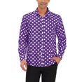 thumbnail image 1 of INSPIRE CHIC Men's Shirt Polka Dots Pattern Point Collar Long Sleeve Button Down Shirt 42 Purple, 1 of 7