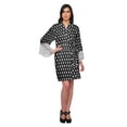 thumbnail image 4 of Moomaya Printed Short Robes For Women Cotton Robes For Women With Lace Trim, 4 of 6