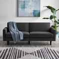 thumbnail image 1 of Mainstays Storage Futon with Underseat Storage, Charcoal Fabric, 1 of 16