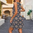 thumbnail image 4 of Ovzne Robes Grande Taille pour Femmes aux Formes Robe d'Été Mode d'Été pour Femmes Imprimé Poche Sans Manches Robe à Col en V Robe Maxi Grande Taille Imprimée Liquidation, 4 of 7
