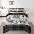 thumbnail image 1 of Erosebridal Wild Bear Bedding Twin Comforter Set, Geometric Buffalo Down Comforter, Animal Theme Bedroom Decor, Reversible, 1 of 7