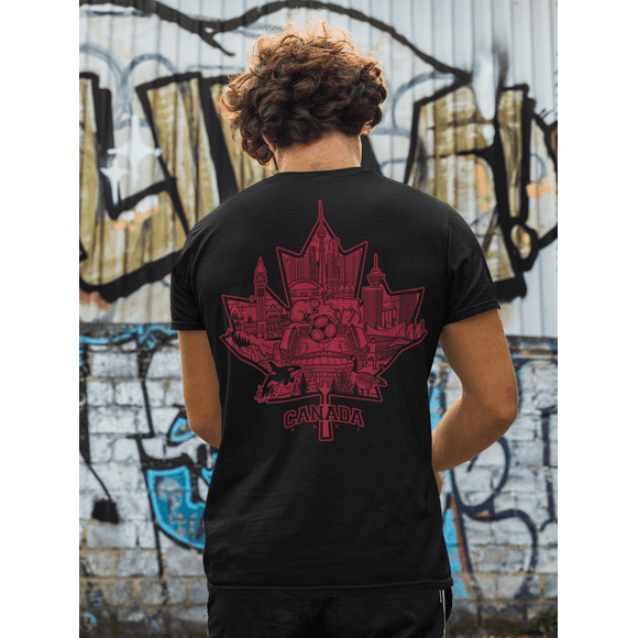 Goal Rush Apparel Canada Maple Leaf Cityscape Soccer T-Shirt
