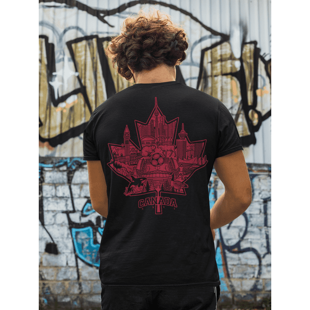 Goal Rush Apparel Canada Maple Leaf Cityscape Soccer T-Shirt