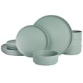 thumbnail image 1 of Gibson Home Canyon Crest 12 Piece Melamine Dinnerware Set, Dark Sage, Matte Finish, 1 of 8
