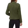 thumbnail image 3 of INSPIRE CHIC Women's Faux Suede Open Front Long Sleeve Button Decor Steampunk Jacket L Green, 3 of 6