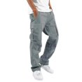 thumbnail image 1 of Men Solid Multi Pockets Combat Cargo Pants Casual Baggy Work Straight Trousers, 1 of 1