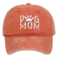 thumbnail image 1 of HNMKIU DOG MOM Embroidered Washed Outdoor Casual Sun Protection Baseball Hat Adjustable for Women 04_Orange,One Size, 1 of 3
