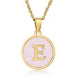 thumbnail image 1 of Colliers, Collier Lettre Coquille Mignonne pour Filles, Pendentifs Pièce pour Filles en Acier Inoxydable Colliers Initiale pour Femmes Bijoux Rond, 1 of 7