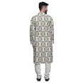 thumbnail image 3 of Atasi Button Down Asymmetrical Kurta For Men Printed Mandarin Long Sleeve Shirt, 3 of 5