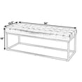 thumbnail image 3 of Beaumont Lane Banc d'Appoint Moderne en Cuir et Fer de 54 Po L, Noir, 3 of 7