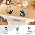thumbnail image 4 of MODERNLUXE 55.7" Rolling Kitchen Island Cart,Mobile Carts with Spice & Towel Rack, 3 Drawers,Power Outlet and 2 Drop Leaf,Portable Islands on 5 Wheels,White, 4 of 9