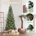 thumbnail image 3 of Patiojoy 6ft Pre-lit Artificial Christmas Tree Slim Artificial Xmas Tree w/ 300 Replaceable LED Lights & 618 Branch Tips, 3 of 10