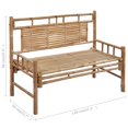 thumbnail image 4 of vidaXL Garden Bench with Cushion 120 cm Bamboo, 4 of 5