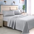 thumbnail image 4 of 1200 Thread Count 100% Egyptian Cotton 4-Piece Bed Sheet Set (1 Flat, 1 Fitted Sheet, 2 Pillow Covers) 27 Inches Deep Pocket Solid Pattern, 4 of 4