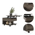thumbnail image 4 of TUHOME Luanda Lift Top Coffee Table with Concealed Storage and Wheels, Brown, 4 of 7