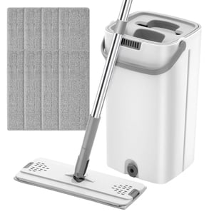 Lazy Flat Floor Mops And Bucket Set Floor Cleaning System With Washable Microfiber Pads For Hardwood Flat Squeeze Mop-A30R