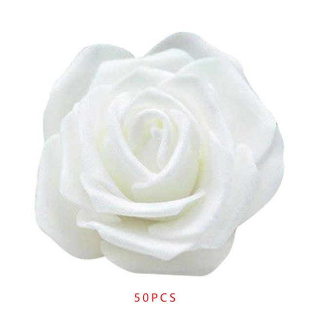 Braveheart 50pcs Artificial Bionic Flowers PE Foam Fake Lifelike Roses Wedding Egagement Decorations
