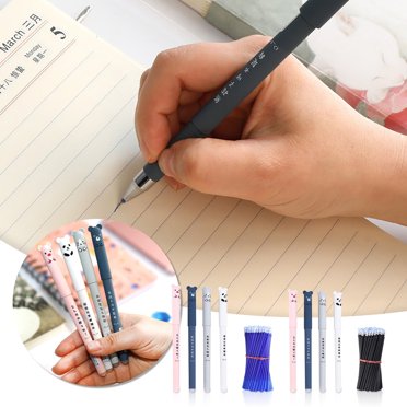 Sales Today Clearance! 4PC Pen + 20PC Pen Core Erasable Gel Pens – Blue Gel Pens with Cute Designs for Writing, Drawing, and Office Use – Erasable Gel Pen Set Deals of The Day Clearance!