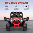 thumbnail image 4 of Qaba 2 Seater 24V Electric Car for Kids with Remote Control, Red, 4 of 10