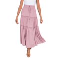 thumbnail image 1 of GYUJNB Women's Button Front Split Midi Skirt High Waisted A Line Skirts,Pink,S, 1 of 6