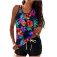 thumbnail image 3 of yoeyez Tropical Print Tankini for Women Two Piece Bathing Suits Summer Boho Swim Top with Buttom Tummy Control Modest Swimsuits Beachwear Multicolor,XXL, 3 of 6