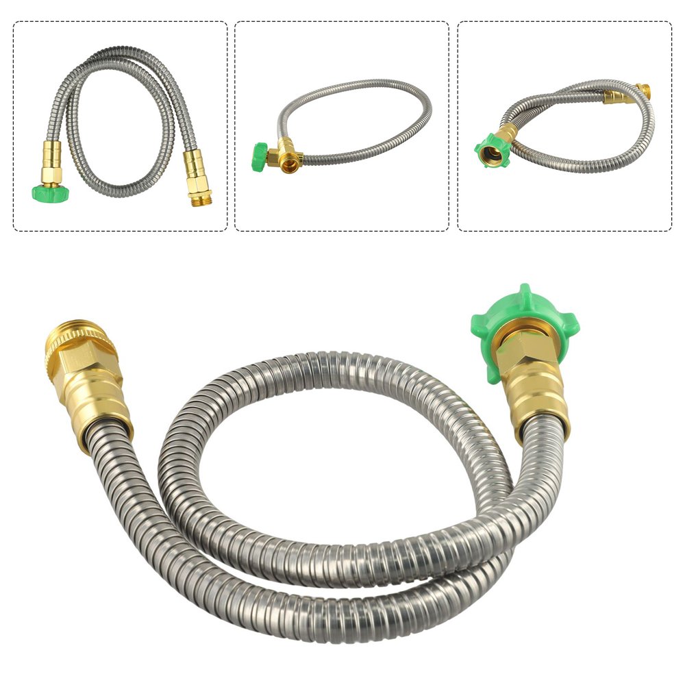 HLONK Short Garden Hose 3 Feet Heavy Duty Stainless Steel Hose Water Garden Hose
