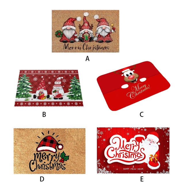 VONKY Quick Dry Merry Christmas Gnome Doormat For Christmas Theme Easy To Clean Santa Claus 2Set