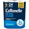 thumbnail image 1 of Cottonelle Ultra Clean Toilet Paper, Strong Toilet Tissue, 6 Mega Rolls, 1 of 7