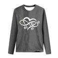 thumbnail image 4 of Pisexur Hauts pour Femmes Mode d'Automne T-Shirt à Imprimé Graphique Cœur Col Rond Manches Longues Chemises pour Femmes Chic Décontracté Hauts de Sortie Confort Polyvalent Blouses Légères, 4 of 5