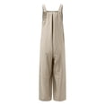 thumbnail image 4 of Yuyuzo Womens Jumpsuits Wide Leg Overalls Boho Comfy Baggy Loose Casual Solid Color Rompers with Pocket, 4 of 7