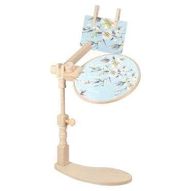 Unique Bargains Embroidery Hoop Stand, Adjustable Sitting Cross Stitch Stand Wooden Embroidery Hoop Holder