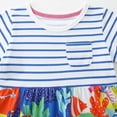 thumbnail image 4 of Robes d'Été à Rayures pour Petites Filles, Appliqués de Dessins Animés, Robe Décontractée en Coton, Robe Fille, Taille 6-7T, 4 of 9
