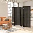 thumbnail image 2 of FDW Room Divider Folding Privacy Wooden Screen 4 Panel 72 Inches High 17.7 Inches Wide Panel Screen for Living Room Bedroom Study Black, 2 of 7