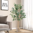 thumbnail image 4 of Costway 2 PCS 5.5FT Artificial Tree Fake Eucalyptus Tree for Living Room Office Home, 4 of 10