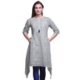 thumbnail image 1 of Bimba Kurti Asymétrique à Tissage Bleu Imprimé Shibori pour Femmes Robe d'Été Indienne Tunique XSmall, 1 of 6