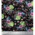 thumbnail image 1 of Soimoi Polyester Crepe Fabric Leaves,Berries & Rose Floral Decor Fabric Printed Yard 52 Inch Wide, 1 of 3